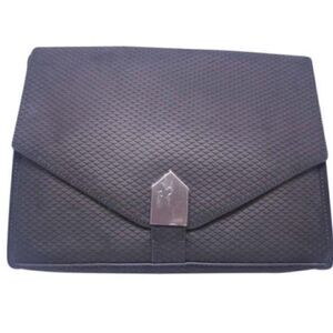 NWT Black Leather Textured Clutch Bag
